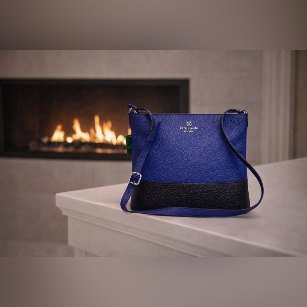 Kate Spade Cora Southport Avenue Pebbled Leather Crossbody Royal Cobalt Blue NWT